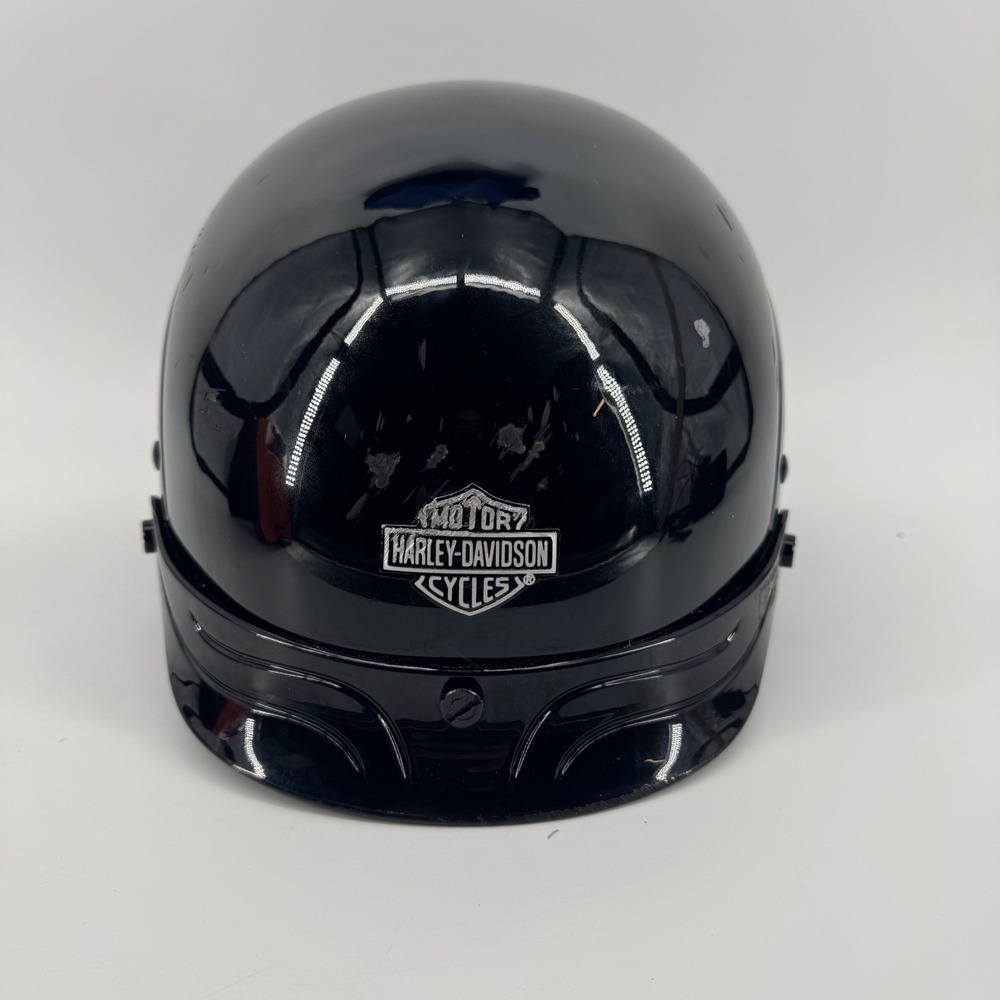 Harley-Davidson Gloss Black Half Helmet DOT XS 53-54cm Biker Motorcycle